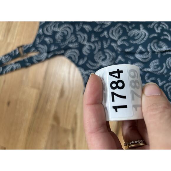 Anthropologie Maeve Tidal Pools Blue Print Cropped Jumpsuit S Medium Overalls - Picture 13 of 13